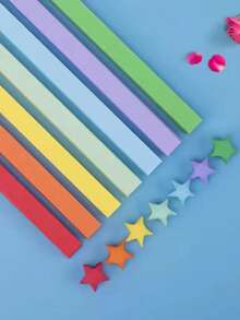 540张折纸星星纸条手工制作家居卡片礼物派对装饰工艺装饰智力纸折幸运星五角星