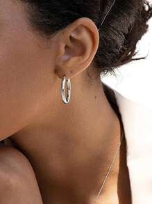 1对925银针耳环，耳挂，耳孔，耳骨环，简约美观，适合男孩女孩佩戴