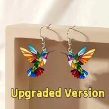 优雅的粉色樱花耳环 - 精致的 2D 亚克力吊坠耳环，樱花设计，女士时尚派对，日常佩戴配饰，防过敏，送给家人和朋友的完美礼物 - 彩色 - 查看 11