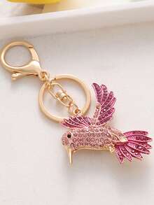 新品珠宝时尚创意水钻蜂鸟钥匙扣，送给女孩和朋友的理想礼物，适合任何场合的时尚配饰汽车配件可爱哥特 Y2k 万圣节配件教师节包配件挂绳带身份证夹汽车配件包饰 - 彩色 - 查看 5