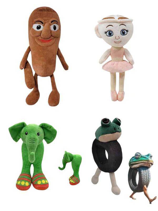 Muñeco de peluche de "Tung Tung Tung Sahur" Ta Ta Ta Ta, hombre de palos de peluche, juguetes de peluche de elefante, chica de taza de té, decoración creativa de regalos para niños, fiesta de cumpleaños, decoración de habitación de niñas, coleccionista de juegos