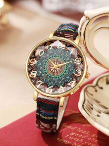 2 件/套女士时尚休闲个性化数字表盘优雅石英腕表组合套装（不含表盒） - 彩色 - 查看 10