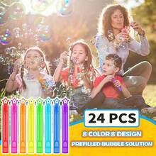 24 Pezzi, 8 Colori Mini Bacchette Bolle, Regali per Feste, Regali di Compleanno, Premi per Classe, Riempitivi per Sacchetti Regalo