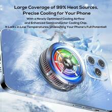 1PC Cell Phone Cooler, Magnetic Cellphone Radiator Cooler, USB Semiconductor RGB Cooling Device For Teens Adults Games Lover Long Play