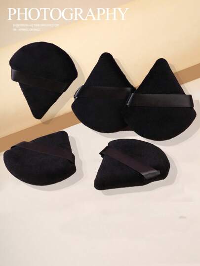 1/3/5/10/15/24pcs Black Triangle Makeup Sponge Set, Crystal Velvet Short Pile, Soft & Sticky, Suitable For Makeup, Home Decor, Vanity, Travel, Bedroom, Ideal Makeup Accessory. The Set Includes Powder Puff, Makeup Sponge, Makeup Sponge, Cosmetic Sponge, Affordable Price, Great For Christmas Gifts Or Stocking Stuffers.