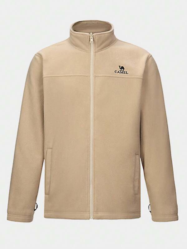 CAMEL CROWN Men's Fleece Jacket Spring And Fall Warm Long-Sleeved Fleece Tops Thickened Sports Jacket