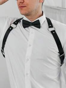 Men's Leather Harness - Adjustable Shoulder Strap Chest Harness - Handmade Genuine Leather Body Accessory - Gothic Punk Festival Outfit For Men For Going Out Outfit Wedding Party And For Gift Halloween Accessories, Halloween Costumes Autumn-Winter Accessories Halloween Costume,Suitable For Teens, Youth,Men,Casual, Outdoor, Athletic, Vacation, Graduation Gifts, Birthday, Daily Wear - Black - View 6