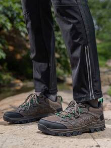 Zapatos de senderismo para hombres de 2025 con suela antideslizante y transpirable, de corte bajo, zapatos casuales para exteriores, zapatos deportivos de moda para exteriores (ligera diferencia de color)