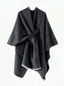 1 buc. Șal elegant pentru femei, cardigan, poncho, pentru iarnă și toamnă, jachetă de călătorie unică la modă, eșarfă reversibilă din cașmir artificial, moale și caldă, ideală pentru uz zilnic, naveta, ieșiri și nunți