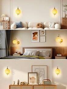 Battery Powered Wall Lamp Set, Gold Wireless Charging Wall Light With 2000mAh Dimmable Detachable Bulb And Remote Control, 15 Colors Wall Lamp For Bedroom, Living Room, Corridor Decor - 15RGB - View 8