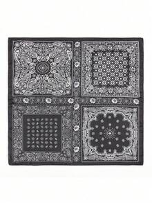 1 件 Bandana 风格佩斯利印花围巾，男士仿丝方形头巾，时尚围巾，适合日常使用，男士配饰，男士围巾 - 彩色 - 查看 28