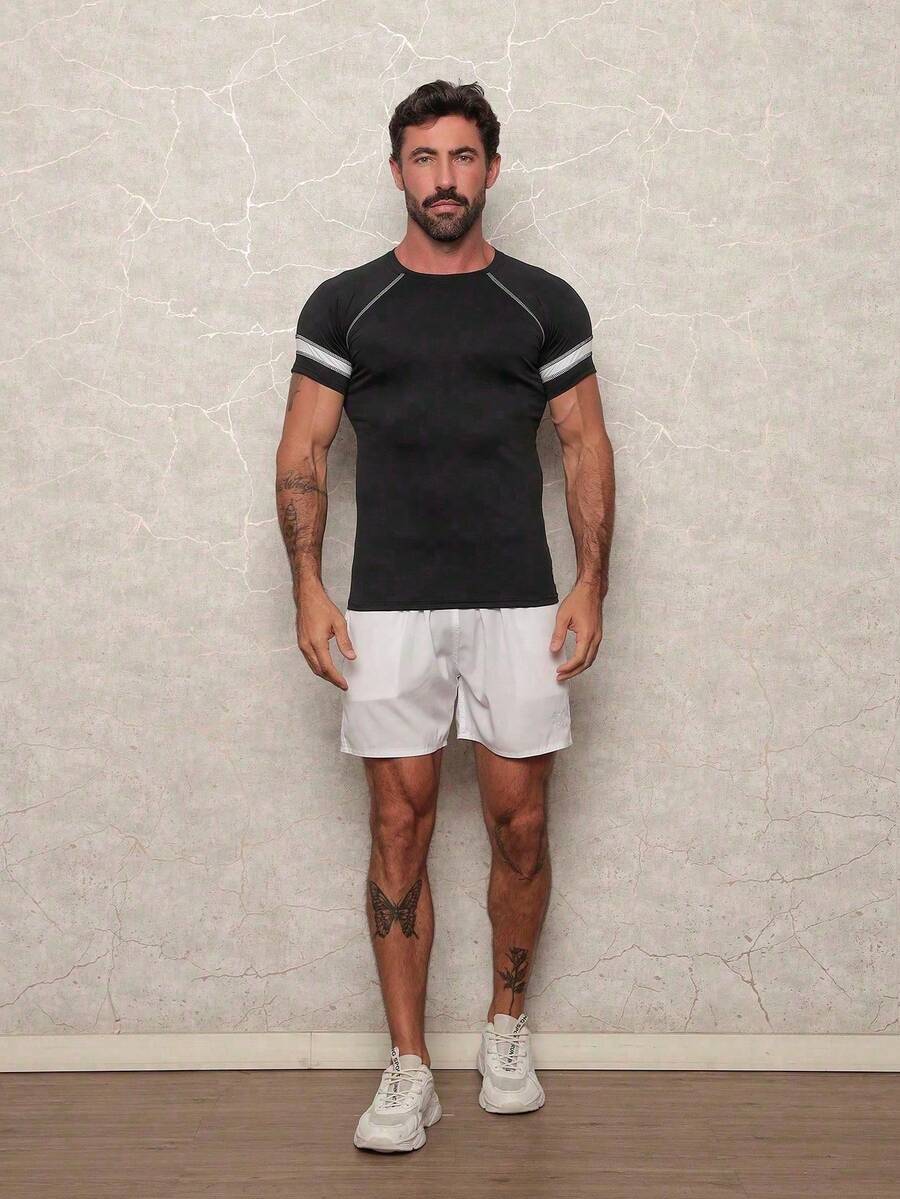White Faixs Men's Thermal Top UV 50 Protection Compression Rashguard - màu đen - Xem 1