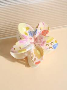 2 件时尚百搭棋盘糖果色发夹，简约发爪发饰，适合日常使用、驾驶、聚会、度假、外出、上学，是送给女孩和好朋友的绝佳礼物，花爪夹秋季配饰 - 彩色 - 查看 3