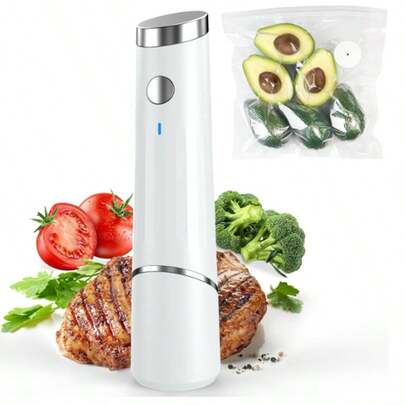 Vacuum Sealer, Handheld Food Compact Vacuum Sealer Machine With 20 Reusable Vacuum Bags For Food Fresh & Storage (1 Pump+5Bags)