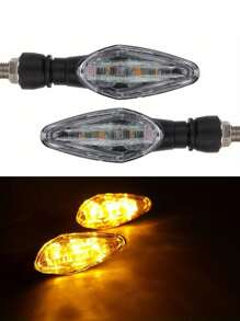 2pcs Motorcycle Turn Signal Light, High Brightness LED, Yellow Constant Light, Motorcycle Electric Turn Signal Light, Daytime Running Light - Multicolor - View 5