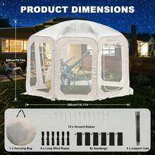 Tenda a scomparsa trasparente, tenda da campeggio impermeabile a cupola, gazebo a scomparsa, tenda a cupola a forma di bolla per esterni, per 4-6 persone, per ristoranti e campeggio. - Beige - Visualizzare 3
