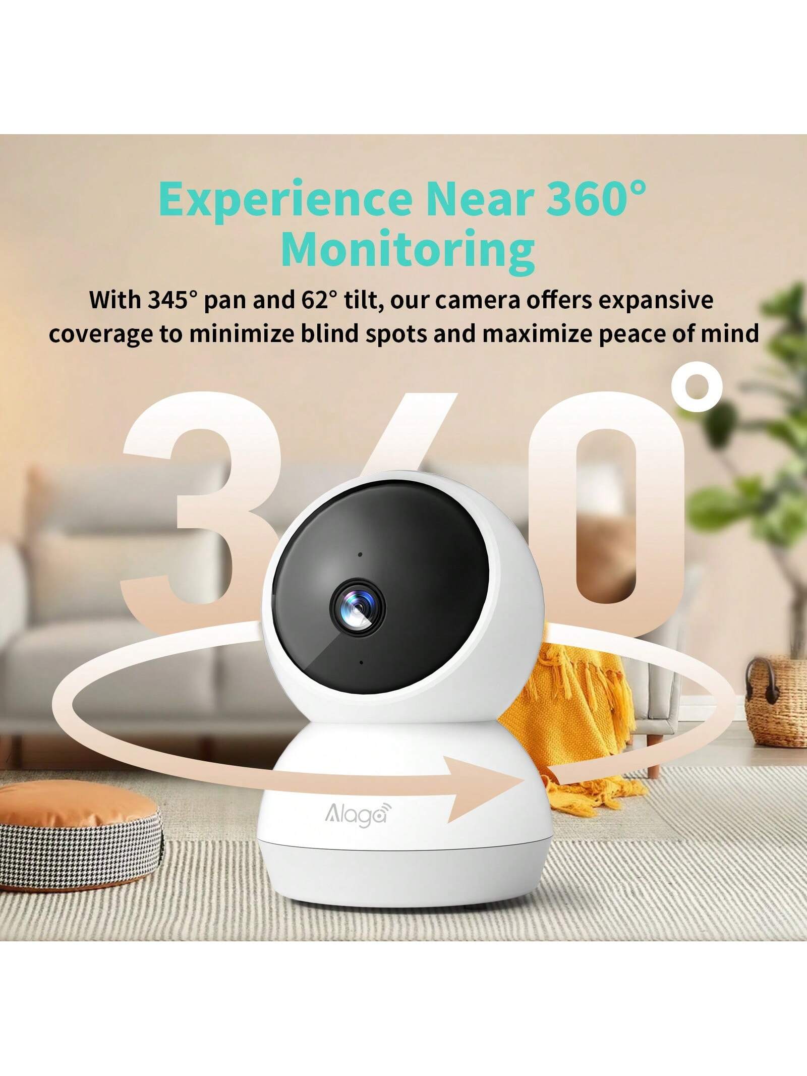 كاميرا أمان بدقة 4 ميجابكسل كاملة HD مع رؤية ليلية...