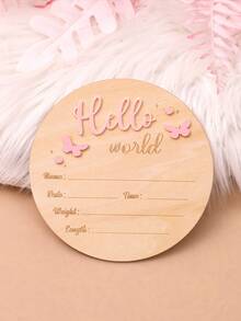 1 件“Hello World”木制 3D 蝴蝶字母婴儿名字装饰，婴儿洗礼用品 - 彩色 - 查看 5