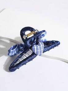 发夹 1 件装 新款心形蝴蝶结设计双面花式发夹 女士发饰、蝴蝶结配饰、学校用品、大学 - 彩色 - 查看 4