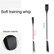 1pc PU Leather Riding Crop, Soft Riding Whip With Non-Slip Braided Handle And Wrist Loop, Equestrian Training Tool
