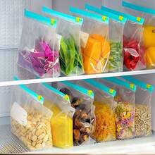 40pcs Large Size Airtight Food Storage Bags - Perfect For Fridge Organization, Portion Packing, Freezer & Refrigerator, Microwave , Reusable Ziplock Seal Bags For Fruits, Vegetables, Grains And Meats, 3 Sizes, 40/20pcs - Multicolor - View 12