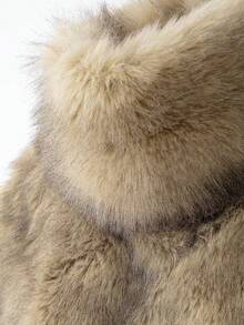 Seelio 秋冬新款女装时尚简约仿皮草效果连帽夹克 - 彩色 - 查看 7