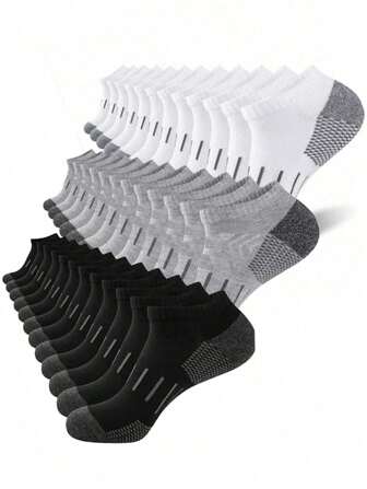 5/15 Pairs Women Color Block Sports Ankle Socks, Comfortable & Practical For Daily Wear