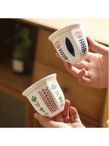 Joivida 1/2/3 件套杯子,可爱的 100ml/180ml/250ml 陶瓷杯,复古郁金香图案饮具,花卉设计,非常适合茶、咖啡、家居装饰、新年、圣诞节、拉玛餐桌装饰、母亲节礼物、派对使用、家庭用餐、高端咖啡馆用品、乔迁礼物、返校使用 - 彩色 - 查看 11