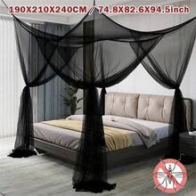 1pc Mosquito Net 4-Corner Bed Netting Canopy For Queen/King Sized Bed Polyester Fabric Bedding,Available In Five Colors