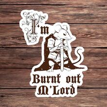 1 件 I'm Burnt Out Mlord Mouse 防水贴纸，趣味骑士鼠标笔记本电脑贴花，模因水瓶乙烯基，中世纪幽默礼物，适合送给同事，办公桌减压装饰和游戏设置美学 - 彩色 - 查看 11