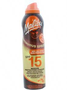 Malibu Sun SPF 15 Continuous Dry Oil Spray For Tanning With Shea Butter Extract, Medium Protection, Water Resistant, 175ml - SPF 6 - View 3