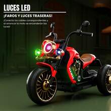 MAGIC SELECT Scooter Eléctrica para Niños de 1-3 Años con Mando de Control y Acelerador Manual, Música, Bluetooth y Luz, Batería Recargable y Cargador Incluido - Rojo - Ver 6