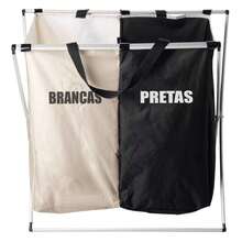 Lyor Polyester Laundry Basket With 2 Compartments - 彩色 - 查看 2