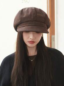 1 pezzo Cappello ottagonale da donna per autunno/inverno, berretto con ampia circonferenza, cappello da giornalaio casual versatile adatto per uso quotidiano, raduni, shopping - A - Visualizzare 10