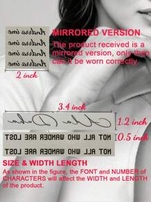 Custom Words Temporary Tattoo Custom Name Tattoo PERSONALIZED NAME TATTOO, 2-3.4 Inches Long,Multi-Functional,Ornamental,Letter,Solid Color,Exquisite,Stylish,Vintage,Modern,Colorful,Leisure,Basics,Casual,Soft,Unique,Customized,Personalized,Custom,Ideal Gifts For Her,Girlfriend,Her,Boyfriend,Friends