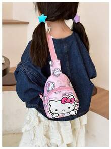 Sanrio 1 pieza Bolso de cintura con diseño de dibujos animados lindos de Sanrio, bolso de pecho portátil de moda, bolso cruzado de hombro versátil