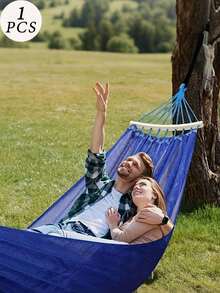 1 Piece Summer Ice Hammock - Double Wide With Storage Bag, Portable Anti-Rolling Design, Breathable Mesh For Outdoor Camping, Traveling And Relaxing - Vivid Blue For Outdoor Recreation | Vivid Blue Hammock - 紫色 - 查看 2