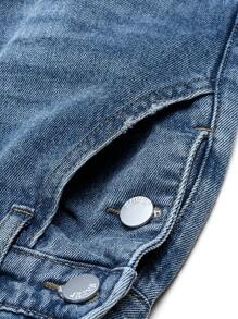 Salopette regolabile per ragazzi, in denim ampio e leggero blu chiaro, versatile per tutte le stagioni