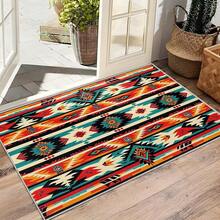 3x5 Rugs, 2x3 Rug, Southwestern Rustic Area Rug, Colorful Geometric Door, Washable & Non - Slip Small Carpet, Home Decor - Màu be cam xanh ngọc - Xem 4