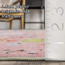 9x12 Area Rugs Living Room - Large Boho Stain-Resistant Rugs With Non-Slip Backing, Vintage Design Bedroom, Beige/Brown, Home Decor Floor - Pink Flower - View 6
