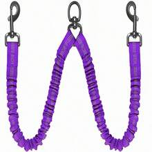 1pc 360° Swivel Dog Leash, Anti-, Shock Absorbing Reflective Elastic Leash, Comfortable For Walking 2 Dogs