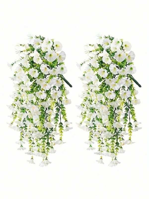 2 Stücke/4 Stücke/6 Stücke/8 Stücke hängende Kunstblumen Rebe grüne Eukalyptuspflanzen für den Außenbereich mit UV-Schutz, verwendbar für Hochzeiten, Veranden, Wohnzimmer, Büros, Wände, Höfe, Bücherregale, Heimdekoration