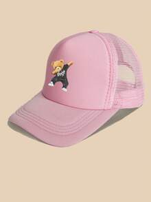 1 pieza Gorra de béisbol con estilo deportivo para hombres, con estampado de oso lindo, ajustable y transpirable de malla, adecuada para deportes al aire libre, golf - Multicolor - Ver 24