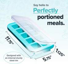 2 Tbsp. Silicone Freezer Molds - Perfect For Storing Garlic, Herbs, Ginger, Pesto, Tomato Paste, Lemon Juice, Purees And More - Silicone Baby Food Freezer Tray - Aqua – 1-Pack,9832652 - 金色 - 查看 2