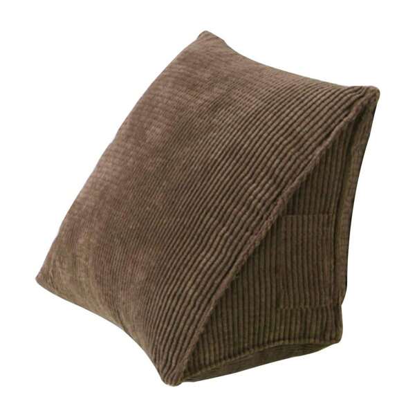 Soft Wedge Reading Pillow Triangle Corduroy Back Cushion Backrest Positioning Sofa Bed Office Chair Rest Pillow Back Support Pillow (Coffee)