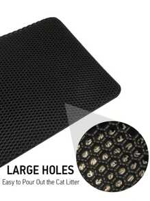 Alfombra extra grande para arena de gato de material EVA de doble capa, anti-salpicaduras y antirrastro, alfombra lavable para atrapar la arena, limpieza conveniente, disponible en múltiples tamaños