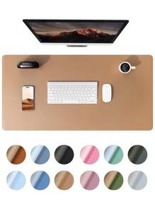Fates Advanced Napa Texture PVC leren lichte bureau-onderlegger, dubbelzijdig gebruik, bureau-onderlegger, grote muismat, antislip PU leren bureau-onderlegger, laptop-onderlegger, waterdichte bureau-onderlegger voor kantoor en thuis (vijf maatopties, dikte 0,1 mm)