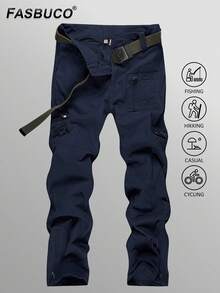 KEFITEVD Herren Cargohose Baumwolle Outdoorhose mit 8 Taschen Männer Stretch Arbeitshose Kampfhose Taktische Hose Rangerhose für Jagd Wandern - marineblau - Übersicht 5