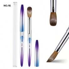 1支装镀铬美甲刷套装 - 蓝紫色炫彩金属手柄，尼龙刷毛（#10/12/14/16）| 丙烯酸凝胶延长刷 | 专业美甲工具，适用于沙龙和家庭DIY - 彩色 - 查看 8