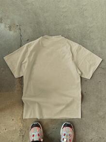 超大码男士休闲百搭简约时尚印花短袖 T 恤，春夏